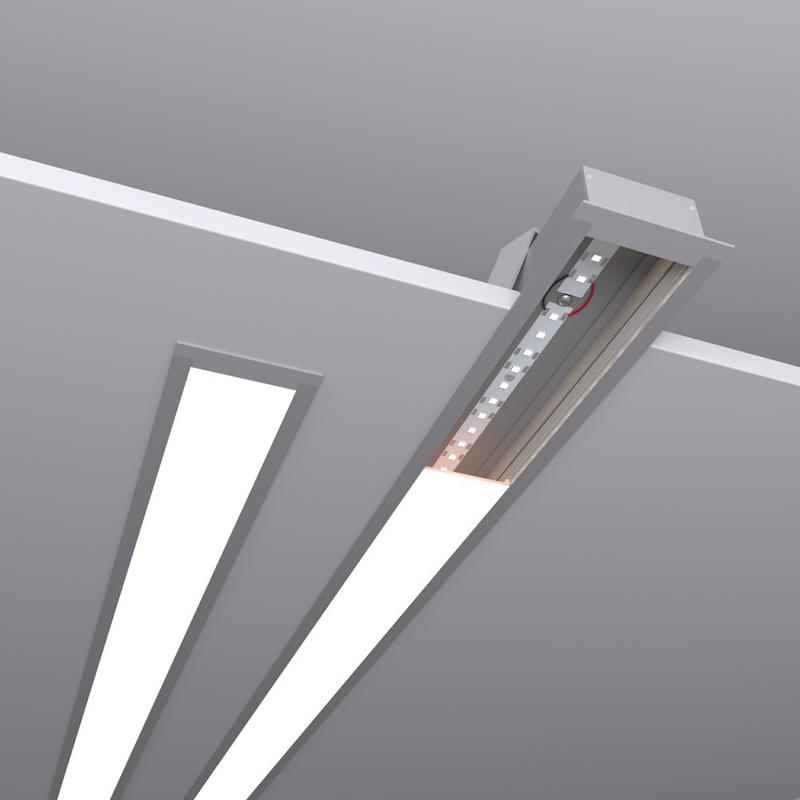 Светильник светодиодный RVE-PLS6332-1470-V 39Вт 4000К 1470х63х32мм линейный встраив. RAL9006 муар сер. RVElektro RVE00018549