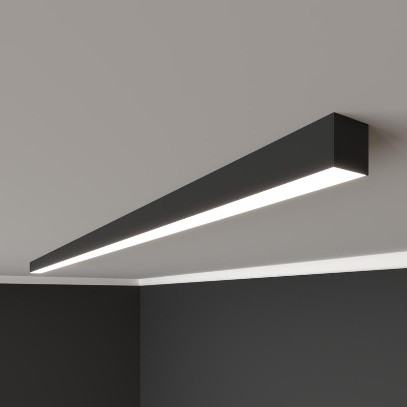 Светильник светодиодный RVE-PLS3535-1948-N 52Вт 4000К 1948х35х35мм линейный накладной RAL9006 муар сер. RVElektro RVE00018575