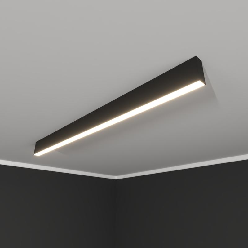 Светильник светодиодный RVE-PLS3590-1948-N 52Вт 4000К 1948х35х90мм линейный накладной RAL9006 муар сер. RVElektro RVE00018595