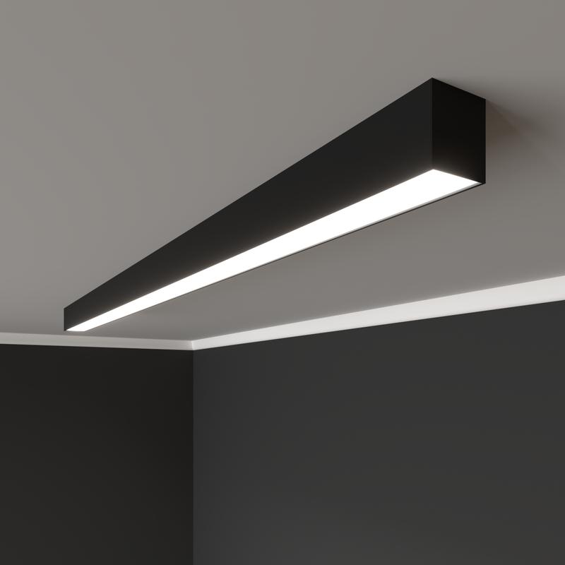 Светильник светодиодный RVE-PLS4955-980-N 26Вт 4000К 980х49х55мм линейный накладной черн. RAL9005 RVElektro RVE00017269