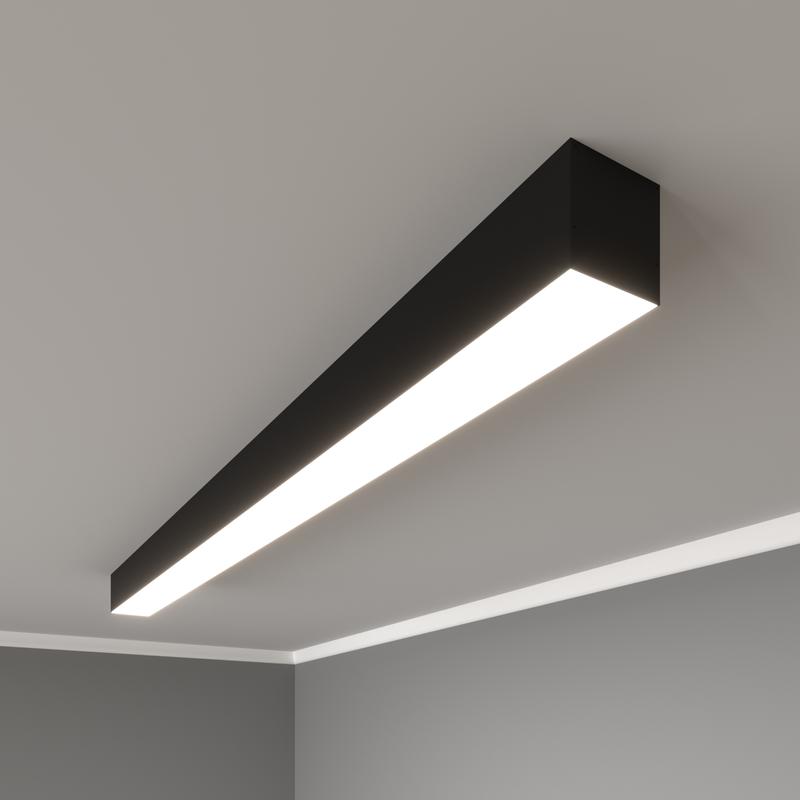 Светильник светодиодный RVE-PLS7070-1210-N 63Вт 4000К 1210х70х70мм линейный накладной RAL9006 муар сер. RVElektro RVE00018641