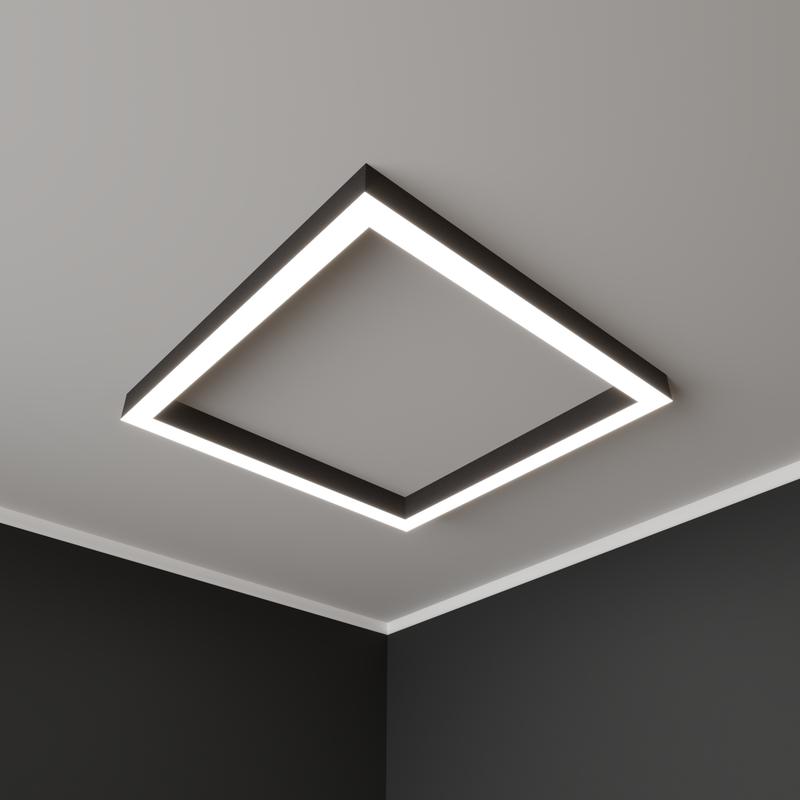 Светильник светодиодный RVE-PLS5070-BOX-1491-N 157Вт 4000К 1491х1491х70мм сег. 1491мм 50х70мм квадрат накладной RAL9006 муар сер. RVElektro RVE00018660