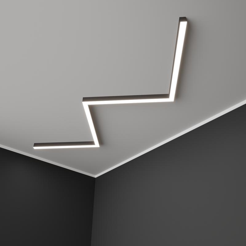 Светильник светодиодный RVE-PLS5070-BARRE-M-684-N 23Вт 4000К 684х224х70мм сег. 267мм 50х70мм зигзаг M накладной RAL9006 муар сер. RVElektro RVE00018700