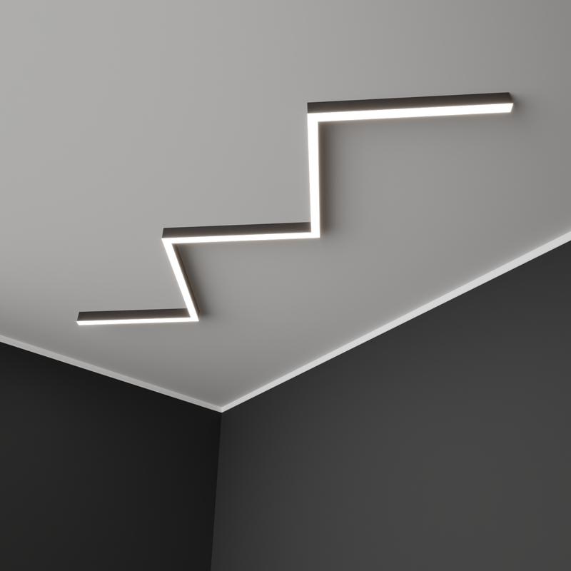 Светильник светодиодный RVE-PLS5070-BARRE-Z-3384-N 126Вт 4000К 3384х733х70мм сег. 987мм 50х70мм зигзаг Z накладной RAL9006 муар сер. RVElektro RVE00018711