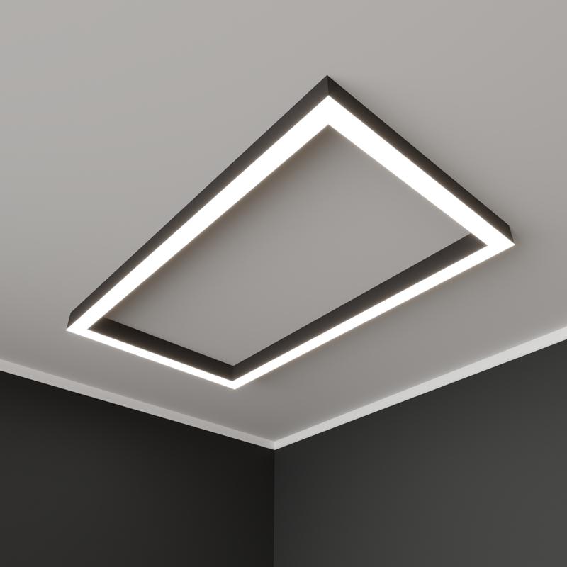 Светильник светодиодный RVE-PLS5070-CUADRO-531-N 39Вт 4000К 531х291х70мм сег. 411мм 50х70мм прямоугольник накладной RAL9006 муар сер. RVElektro RVE00018716