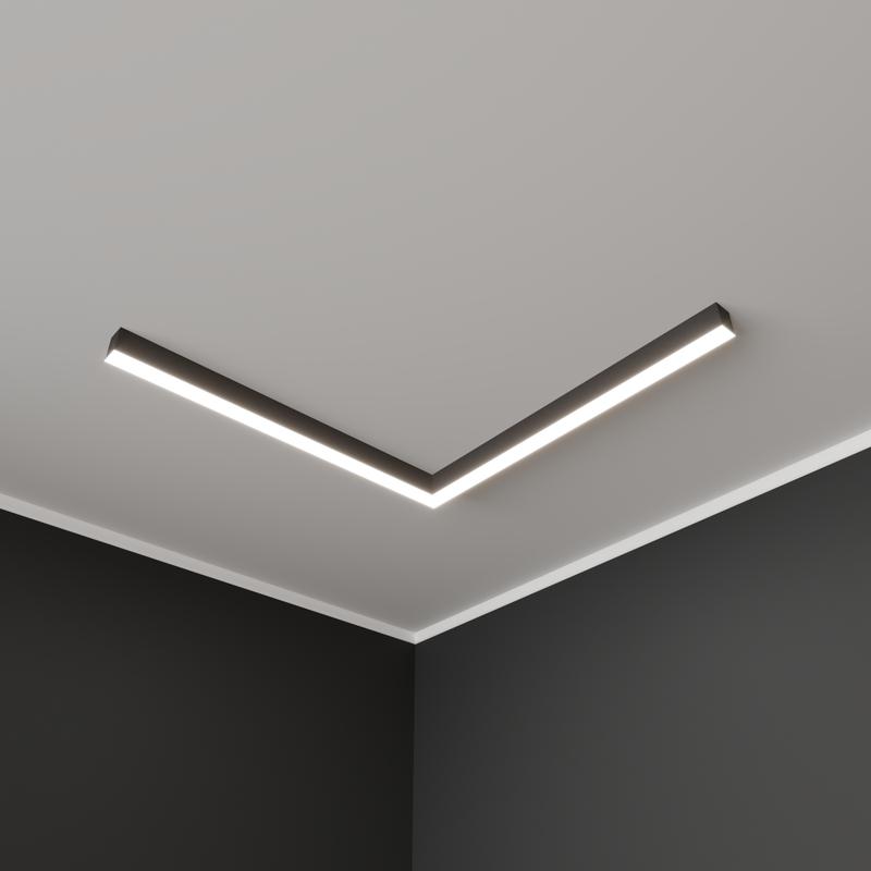 Светильник светодиодный RVE-PLS5070-SYMBOL-L-278-N 15Вт 4000К 278х278х70мм сег. 278мм 50х70мм символ "L" накладной RAL9006 муар сер. RVElektro RVE00018725