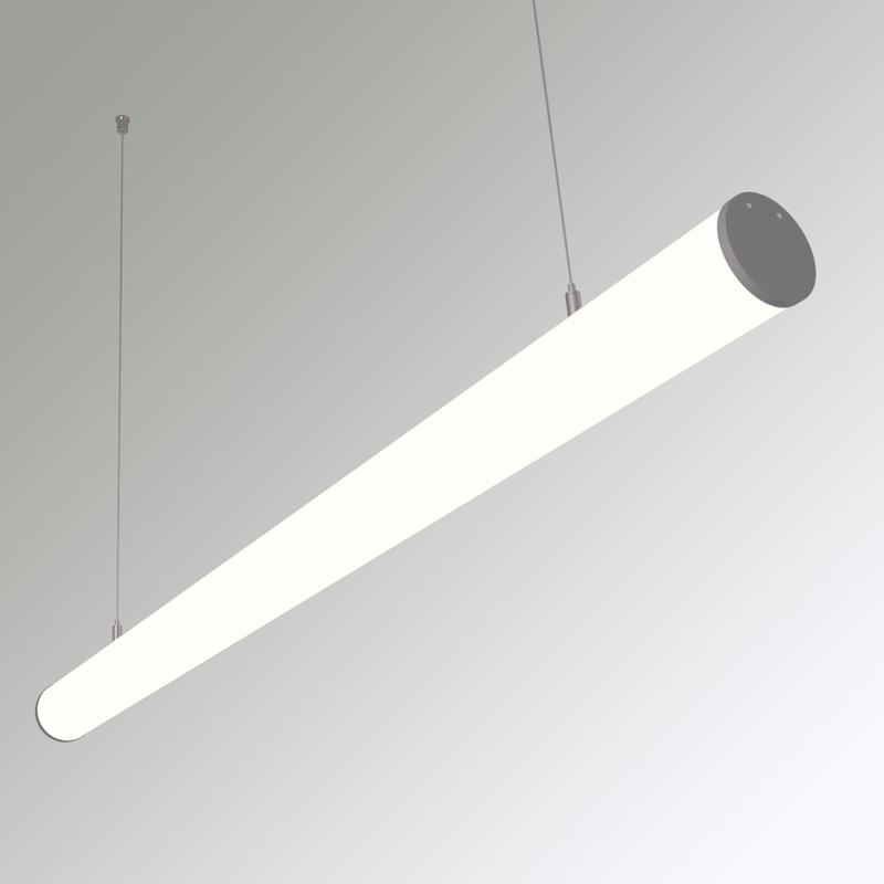Светильник светодиодный RVE-PLSD60-980-P 26Вт 4000К 980хD60мм линейный подвесной RAL9006 муар сер. RVElektro RVE00018645