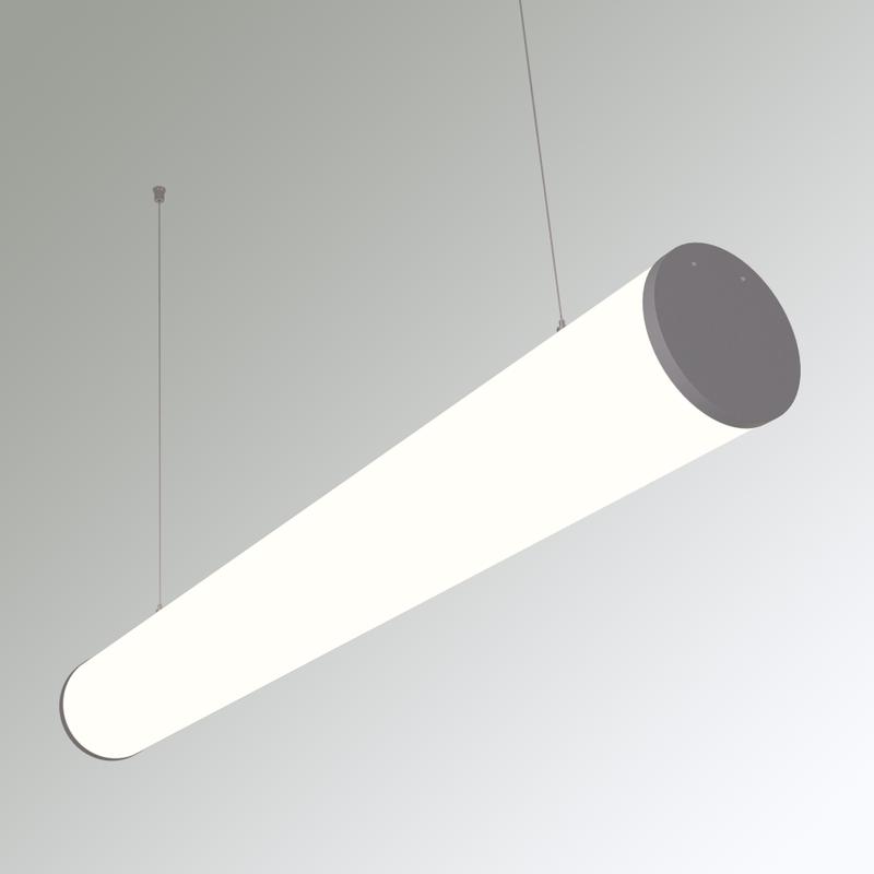 Светильник светодиодный RVE-PLSD120-500-P 26Вт 4000К 500хD120мм линейный подвесной RAL9006 муар сер. RVElektro RVE00018649