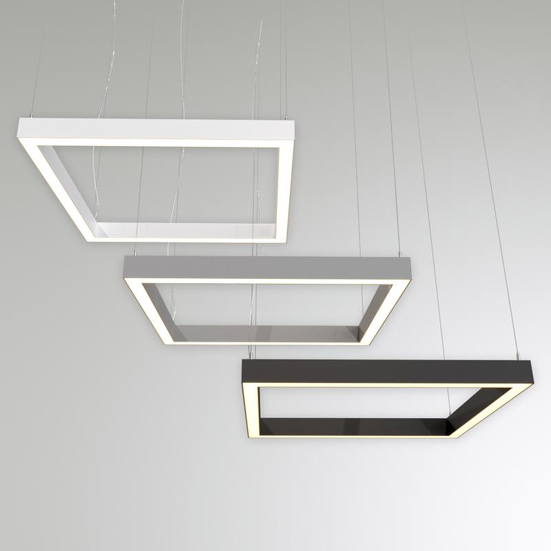 Светильник светодиодный RVE-PLS5070-BOX-531-P 52Вт 4000К 531х531х70мм сег. 531мм 50х70мм квадрат подвесной RAL9006 муар сер. RVElektro RVE00018654