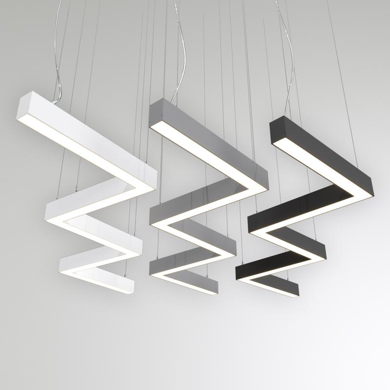 Светильник светодиодный RVE-PLS5070-BARRE-Z-838-P 29Вт 4000К 838х224х70мм сег. 267мм 50х70мм зигзаг Z подвесной RAL9006 муар сер. RVElektro RVE00018704