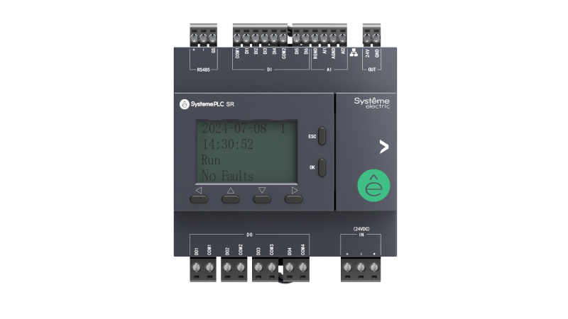 Реле интеллектуальное SR2 24В DC дисплей 12 IO: 6 DI; 4 DO (реле); 2 AI 1хRS485 1хRJ45 SE ZR2PP11BD2A