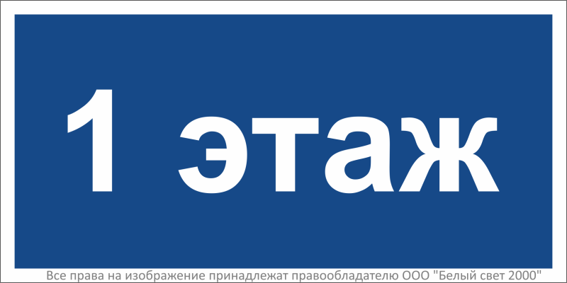 Знак безопасности BL-2010B.D21 "1 этаж" Белый свет a27955