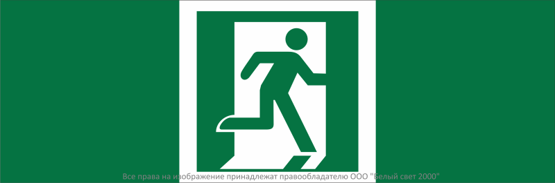 Знак безопасности NPU-3311.E01-02 "Выход здесь (прав.)" Белый свет a32665