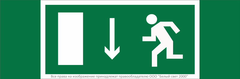 Знак безопасности NPU-3311.E10 "Указатель двери эвакуационного выхода (лев.)" Белый свет a32673