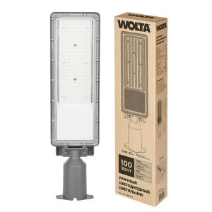 Светильник светодиодный STL-100W/03 100Вт 5700К IP65 12000лм 497х69х130мм с поворотным кронштейном уличный консольный сер. WOLTA Pro