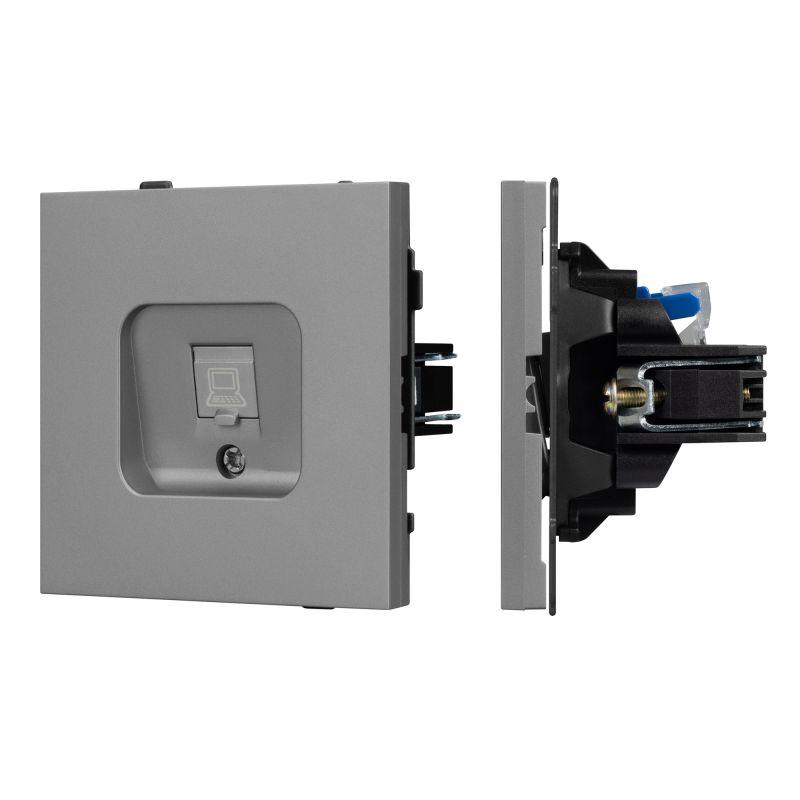 Розетка компьютерная SCT-TENDO-MPC1-PL-GR RJ45 кат.6 механизм Arlight 054105