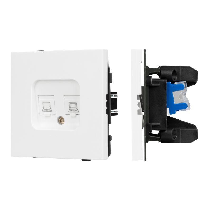 Розетка компьютерная 2-м SCT-TENDO-MPC2-PL-WH RJ45 кат.6 механизм Arlight 054100