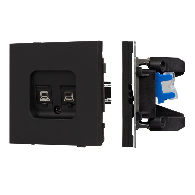 Розетка компьютерная 2-м SCT-TENDO-MPC2-SFPL-BK RJ45 кат.6 механизм Arlight 054595