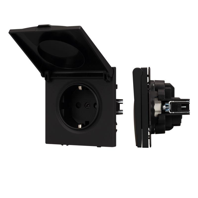 Розетка SCT-NOBE-MCP-SFPL-BK 16А 230В влагозащ. механизм Arlight 054281