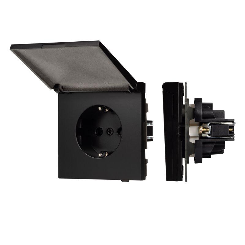 Розетка SCT-TENDO-MCP-PL-BK 16А 230В влагозащ. механизм Arlight 054091