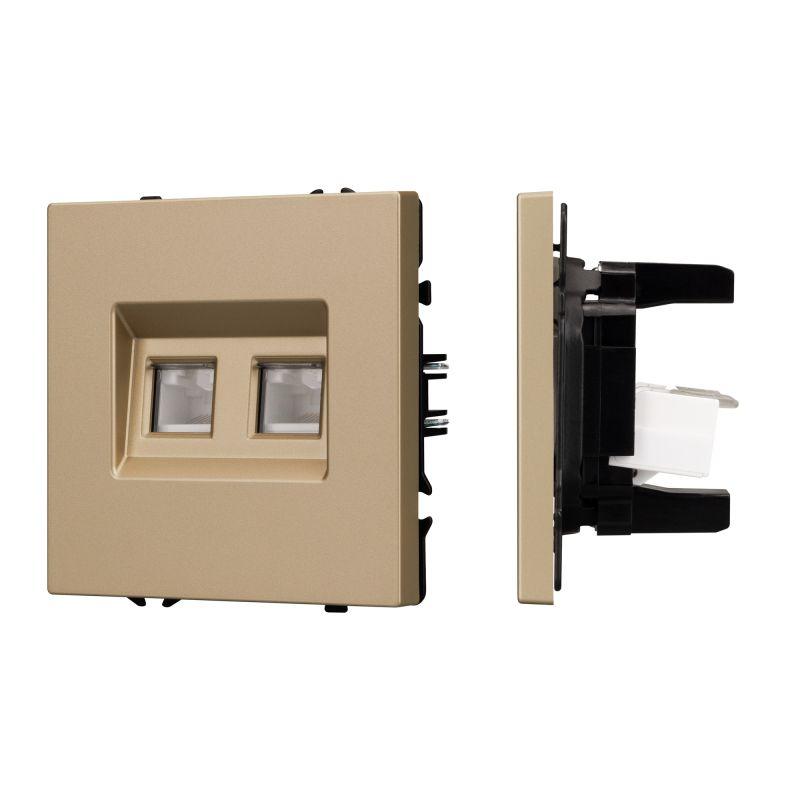 Розетка компьютерная 2-м SCT-NOBE-MPC2-SFPL-GD RJ45 кат.6 механизм Arlight 054314