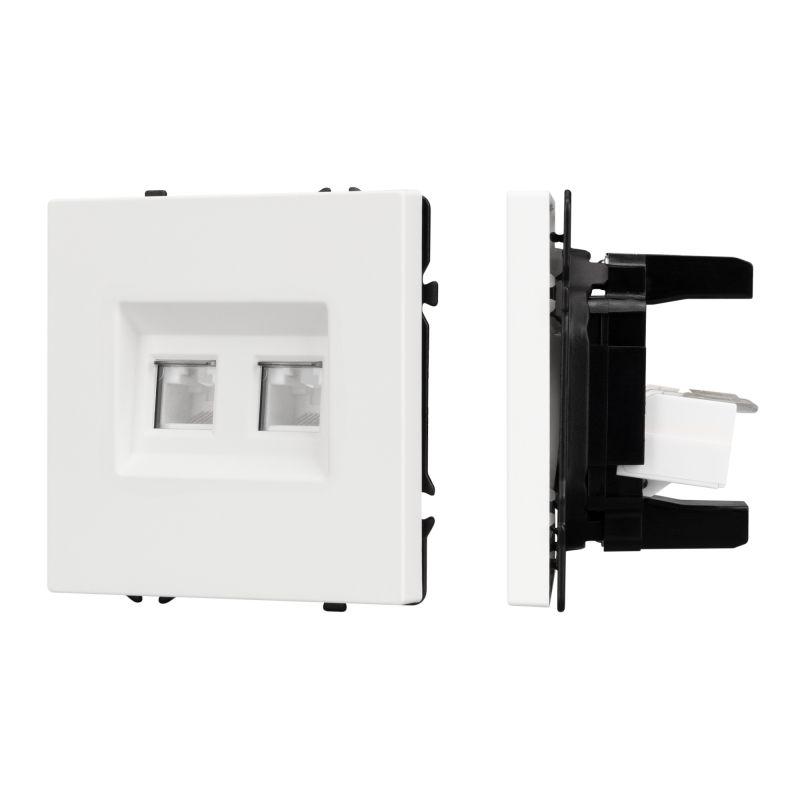 Розетка компьютерная 2-м SCT-NOBE-MPC2-SFPL-WH RJ45 кат.6 механизм Arlight 054312