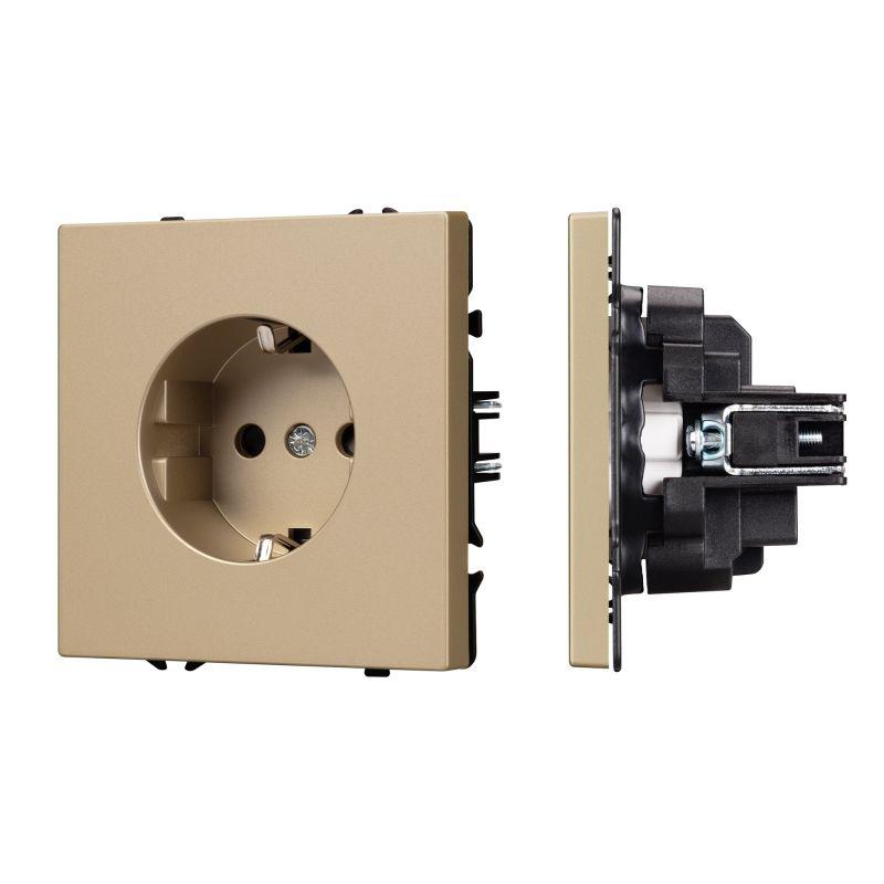 Розетка SCT-NOBE-MEU1-SFPL-GD 16А 230В механизм Arlight 054278