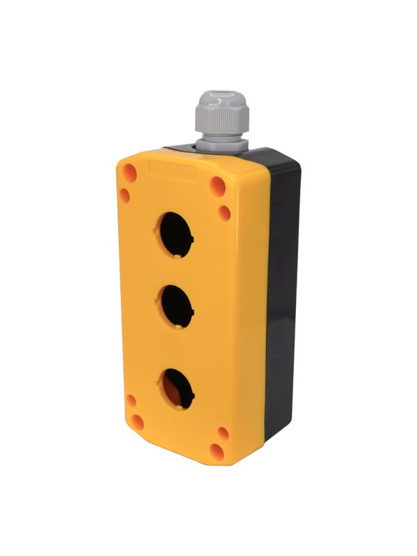 Корпус ПКУ-22/3 3 отверст. d22мм с сальником IP65 с желт. крышкой; черн. Электротехник ET518665