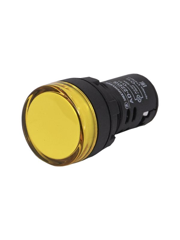 Лампа индикаторная AD-22DS светодиодная матрица d22мм 220В AC/DC IP65 желт. Электротехник ET479211