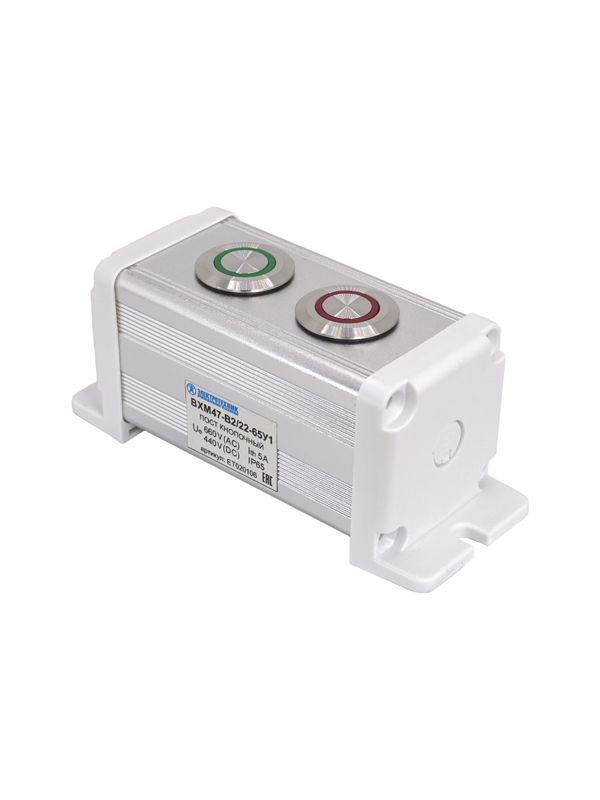 Пост управления BXM47-B2/22-65У1 1 цилиндрическая кнопка 1C1NO1NC зел. + 1 цилиндрическая кнопка 1C1NO1NC красн. Электротехник ET020106