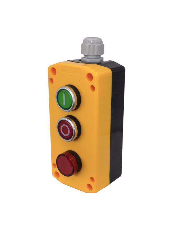 Пост управления ПКУ-22-33V2B-65У1 1 цилиндр "I" НО зел.; 1 цилиндр "O" НЗ красн.; лампа красн. 24В AC/DC IP65 Электротехник ET526985