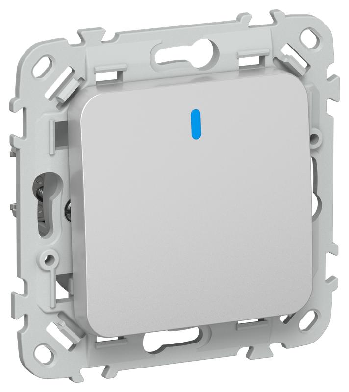 Выключатель кнопочный 1-кл. СП FLITE ВС11-2-1-ФлА 10А с индикацией механизм алюм. IEK FI-V14-1-10-1-K47