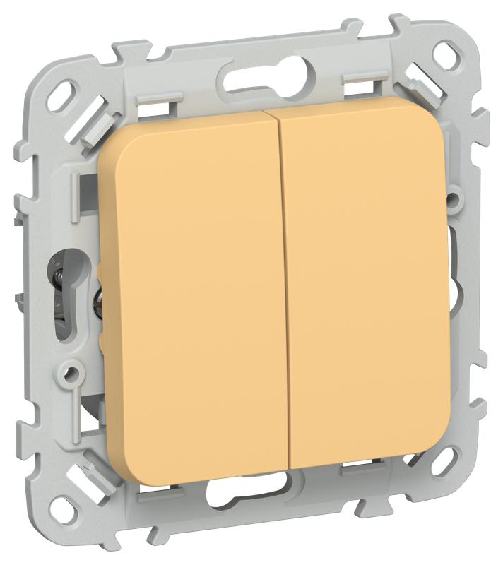 Выключатель 2-кл. СП FLITE ВС12-1-0-ФлЗ 10А механизм золотарник IEK FI-V20-0-10-1-K90