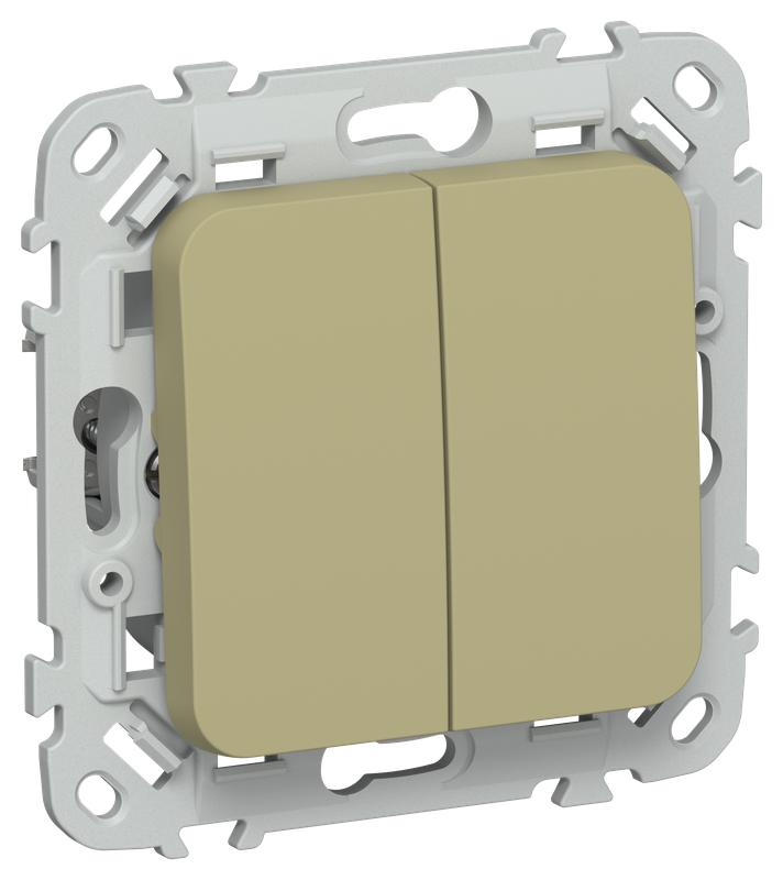 Выключатель 2-кл. СП FLITE ВС12-1-0-ФлО 10А механизм олив. IEK FI-V20-0-10-1-K26
