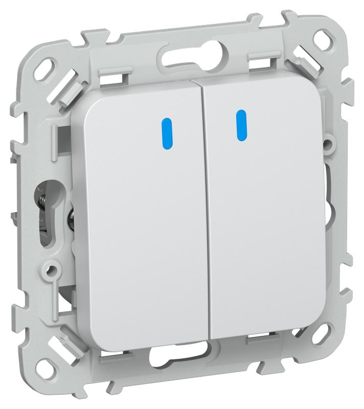 Выключатель 2-кл. СП FLITE ВС12-1-1-ФлЖ 10А с индикацией механизм жемчуж. IEK FI-V20-1-10-1-K36