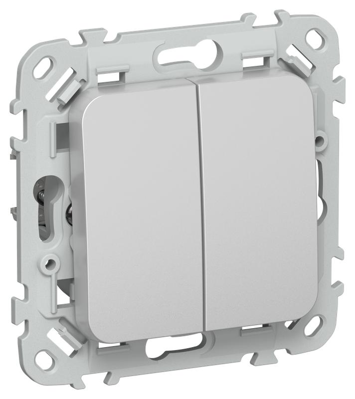 Выключатель жалюзи СП FLITE ВЖ52-2-0-ФлА 10А механизм алюм. IEK FI-V15-0-10-1-K47