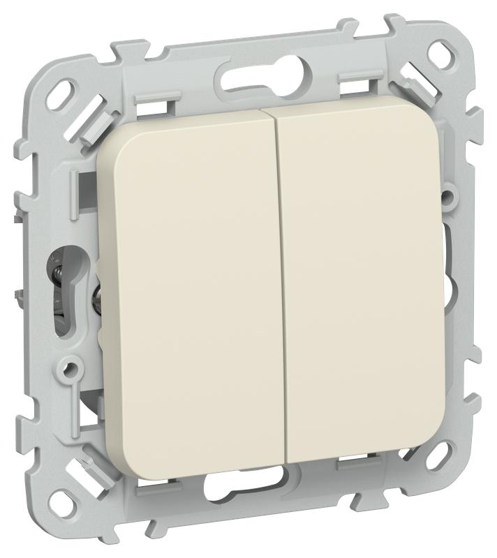 Выключатель жалюзи СП FLITE ВЖ52-2-0-ФлСл 10А механизм сливочный IEK FI-V15-0-10-1-K86