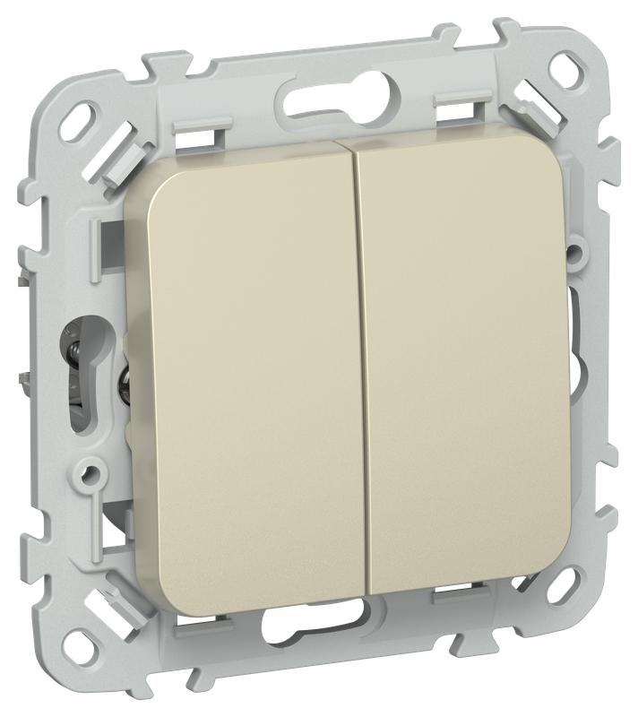 Выключатель жалюзи СП FLITE ВЖ52-2-0-ФлШ 10А механизм шампань IEK FI-V15-0-10-1-K37