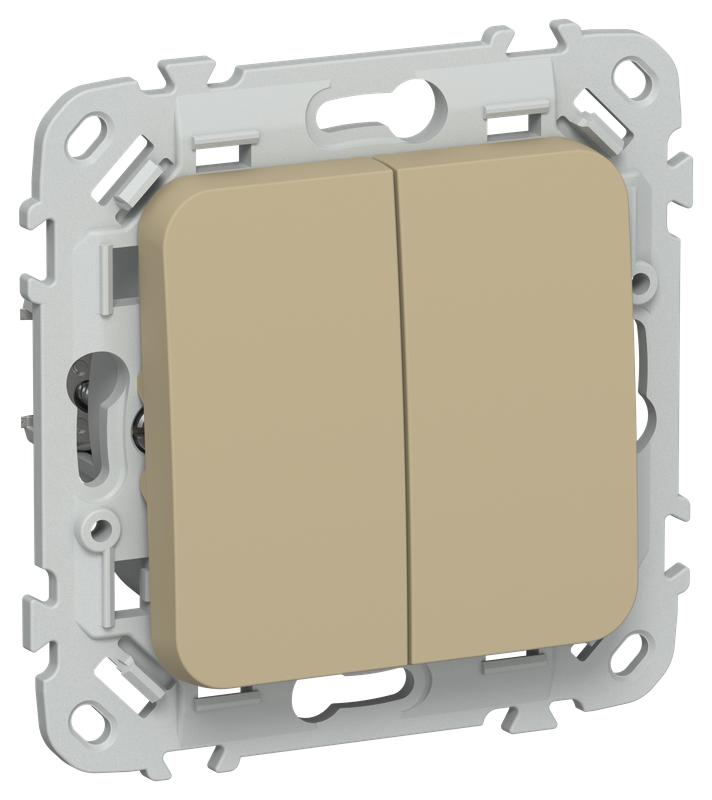 Выключатель жалюзи СП FLITE ВЖ42-2-0-ФлХ 10А с блокировкой механизм хаки IEK FI-V15-0-10-K59