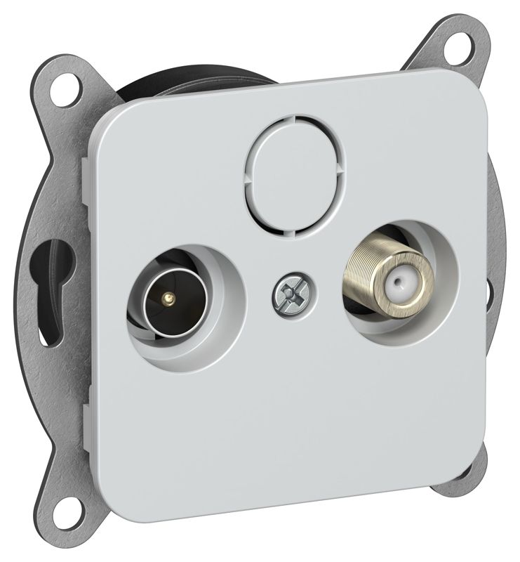 Розетка оконечная TV/SAT 2-м СП FLITE РТВс-2-1-1-ФлЖ экранир. механизм жемчуж. IEK FI-AF23-O-K36