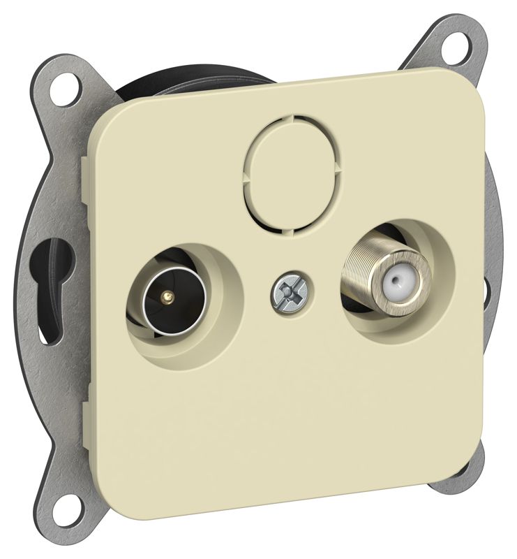 Розетка оконечная TV/SAT 2-м СП FLITE РТВс-2-1-1-ФлН экранир. механизм навахо IEK FI-AF23-O-K87