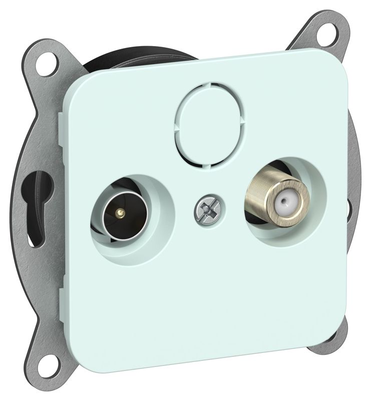 Розетка оконечная TV/SAT 2-м СП FLITE РТВс-2-1-1-ФлХЛ экранир. механизм холод. лед IEK FI-AF23-O-K94