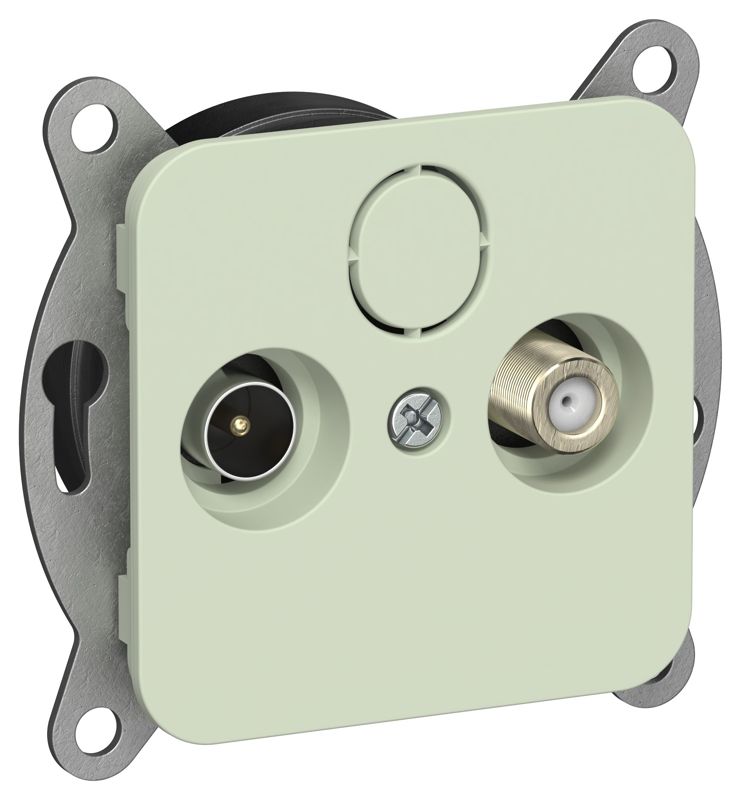 Розетка проходная TV/SAT 2-м СП FLITE РТВс-2-1-2-ФлП экранир. механизм панг IEK FI-AF23-P-K92