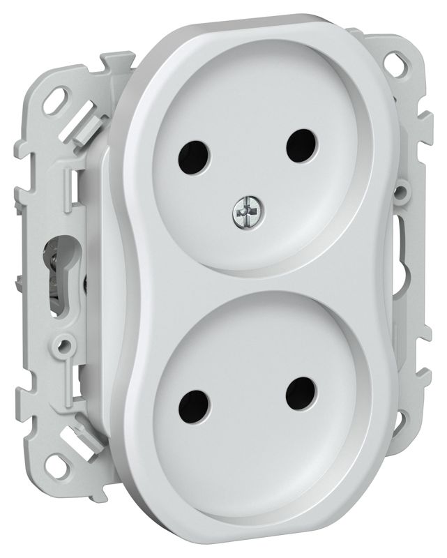 Розетка 2-м СП FLITE РС02-0-ФлЖ 10А без заземл. без защ. шторок механизм жемчуж. IEK FI-R20-10-K36