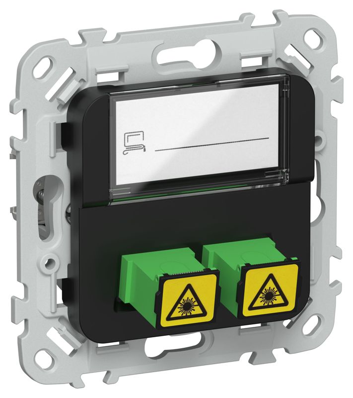 Розетка 2-м СП FLITE РОВ-2-ФлЧ оптоволокон. механизм черн. IEK FI-KO20-K02