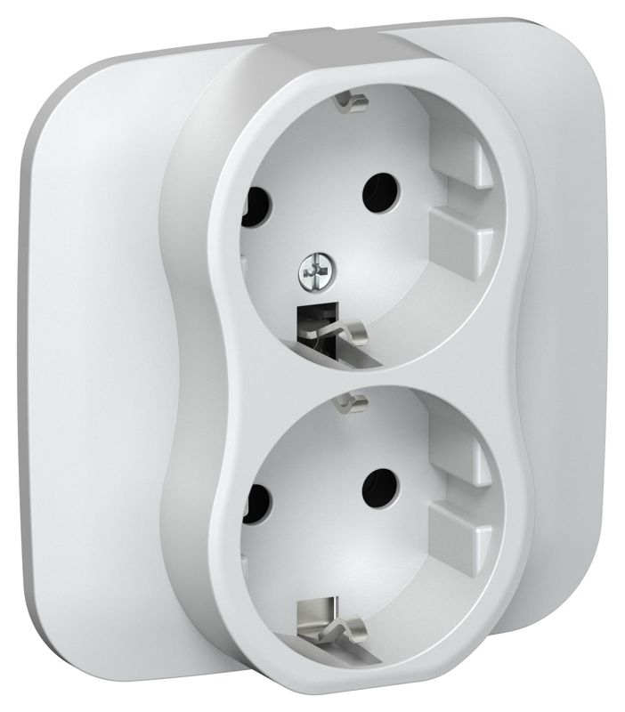 Розетка 2-м СП FLITE РС12-0-А-ФлЖ 16А с заземл. без защ. шторок в сборе механизм жемчуж. IEK FI-R21A-16-K36