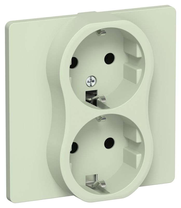 Розетка 2-м СП FLITE РС12-0-К-ФлП 16А с заземл. без защ. шторок в сборе механизм панг IEK FI-R21C-16-K92