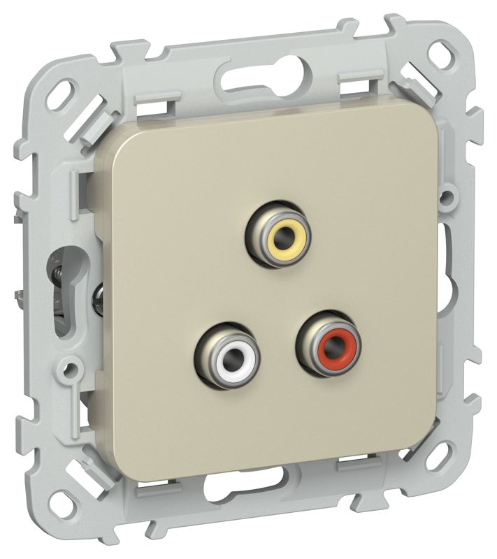 Розетка RCA СП FLITE РАрса-ФлШ механизм шампань IEK FI-R10-K37