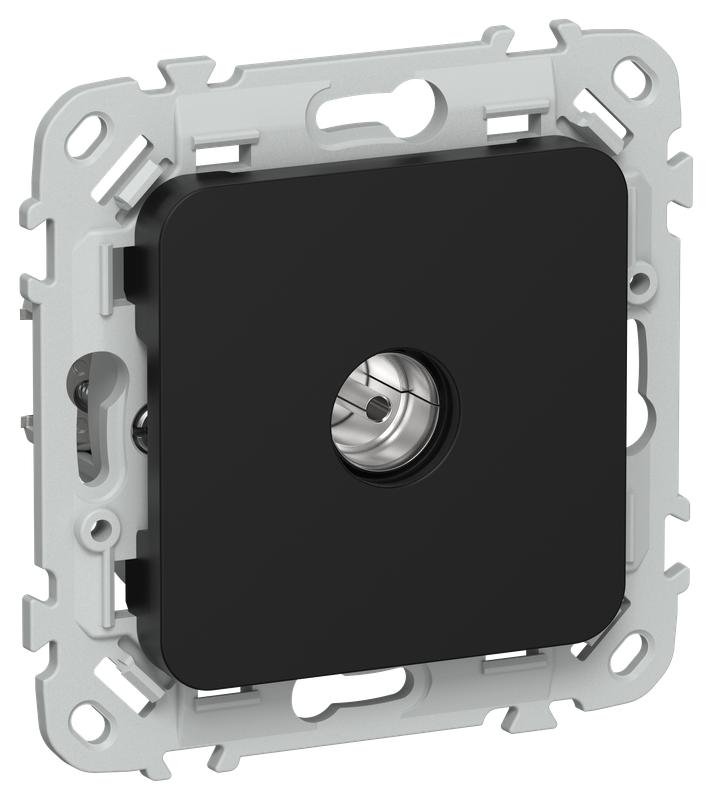 Розетка телевизионная оконечная СП FLITE РТВф-1-1-1-ФлЧ тип F механизм черн. IEK FI-A10-O-K02