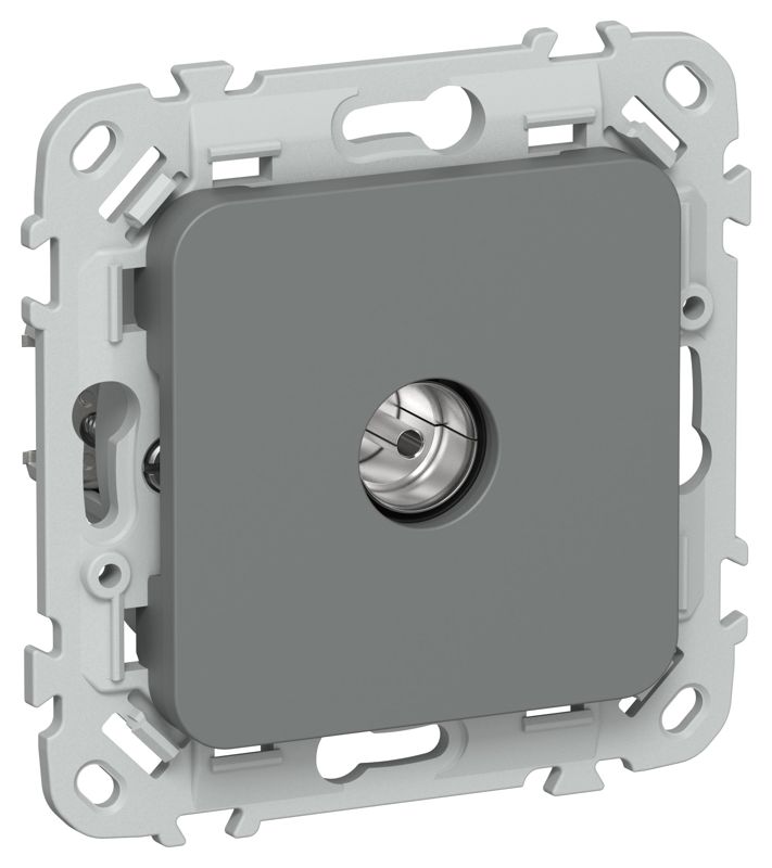 Розетка телевизионная оконечная СП FLITE РТВм-1-1-1-ФлМА тип M экранир. механизм мокрый асфальт IEK FI-A13-O-K80